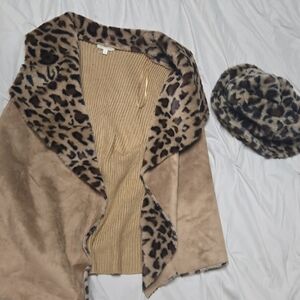 Leopard Print Faux Fur Teddy Jacket